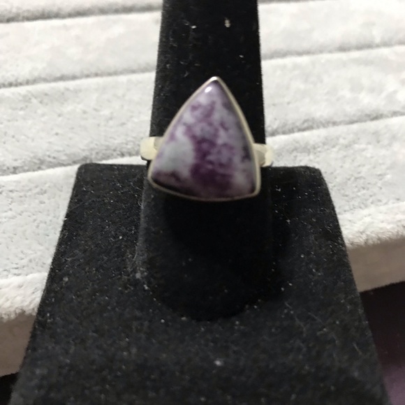 New Sterling Silver Purple Kammererite Triangle Ring Size 10 Crystal Kammerite - Picture 9 of 16